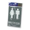 Headline Sign ADA Sign, Restroom Symbol Tactile Graphic, Molded Plastic, 6 x 9, Gray 4812